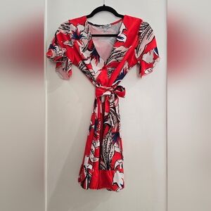 Studio Red and Blue Patterned Top